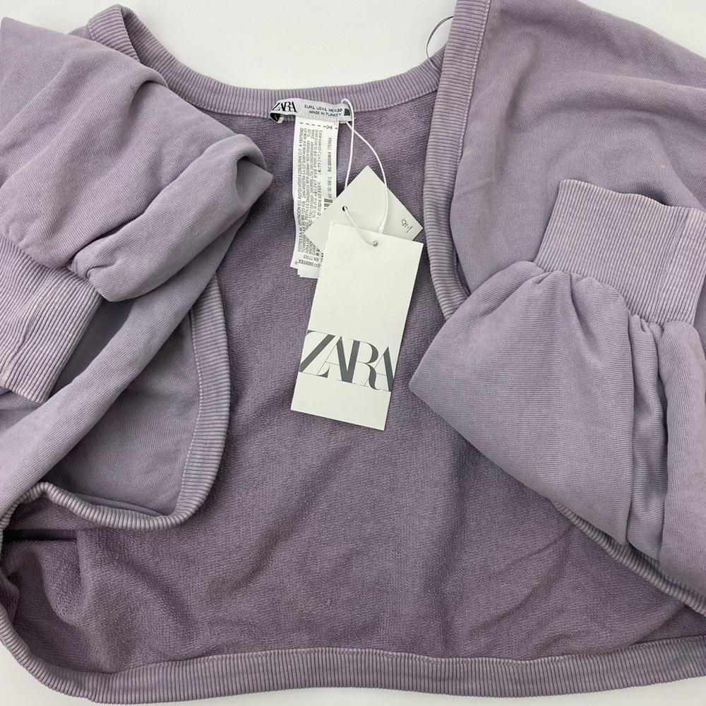ZARA Lilac Cropped Sweater / Jacket / Bolero  L - Picture 10 of 10